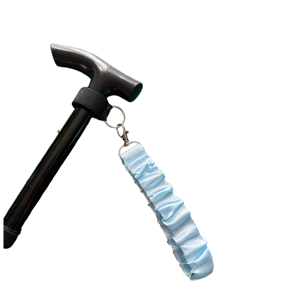 Pale Blue Satin - Wrist Strap For walking Sticks & Canes