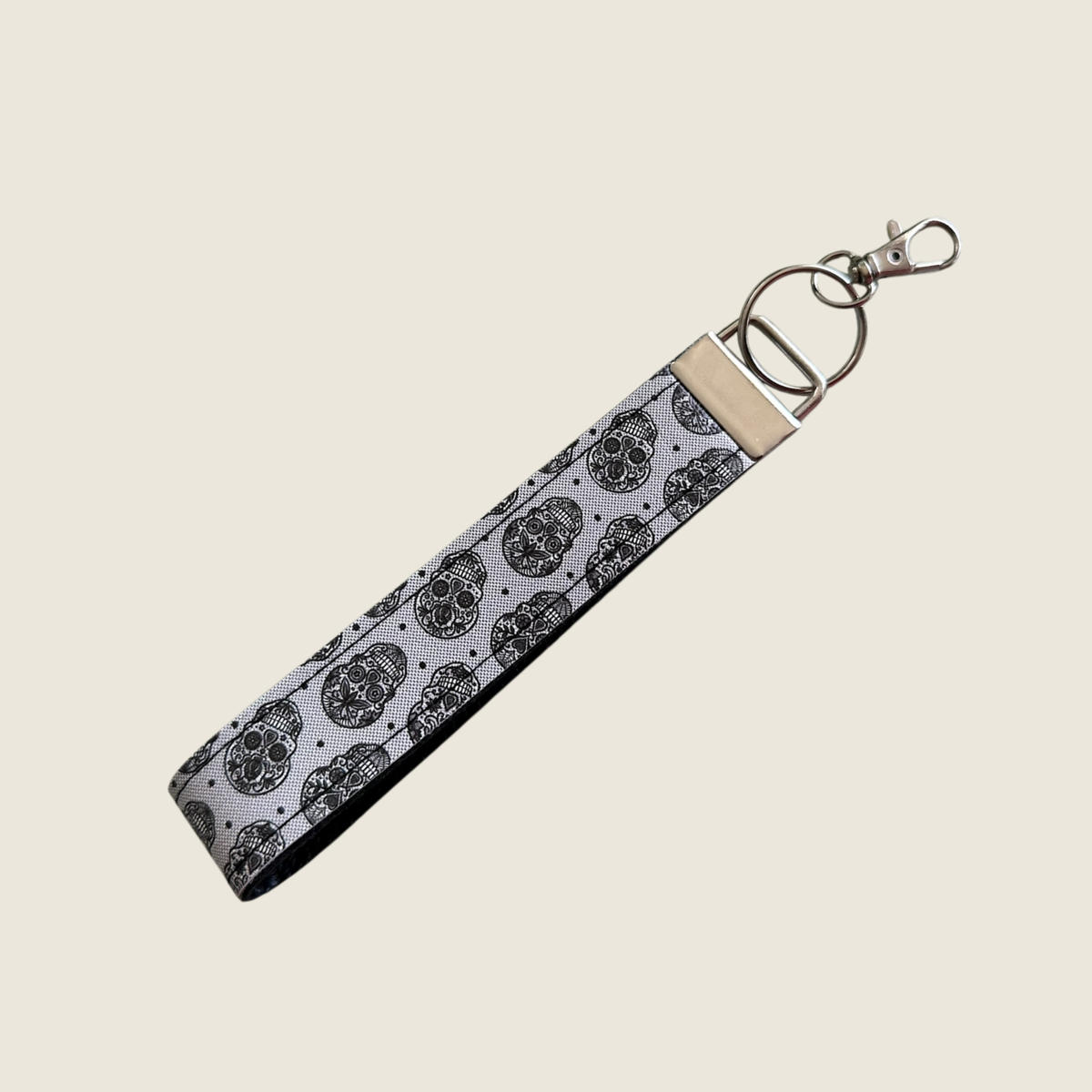 Grey Skulls - Faux Leather Wrist Strap For walking Sticks & Canes