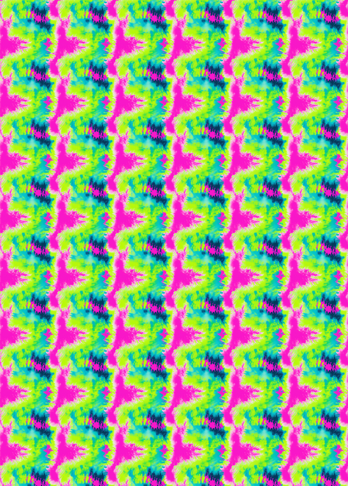 tubie tape with a  seamless vertical pattern featuring a psychedelic, high-contrast abstract design with wavy, jagged vertical stripes in neon pink, lime green, cyan, and magenta.