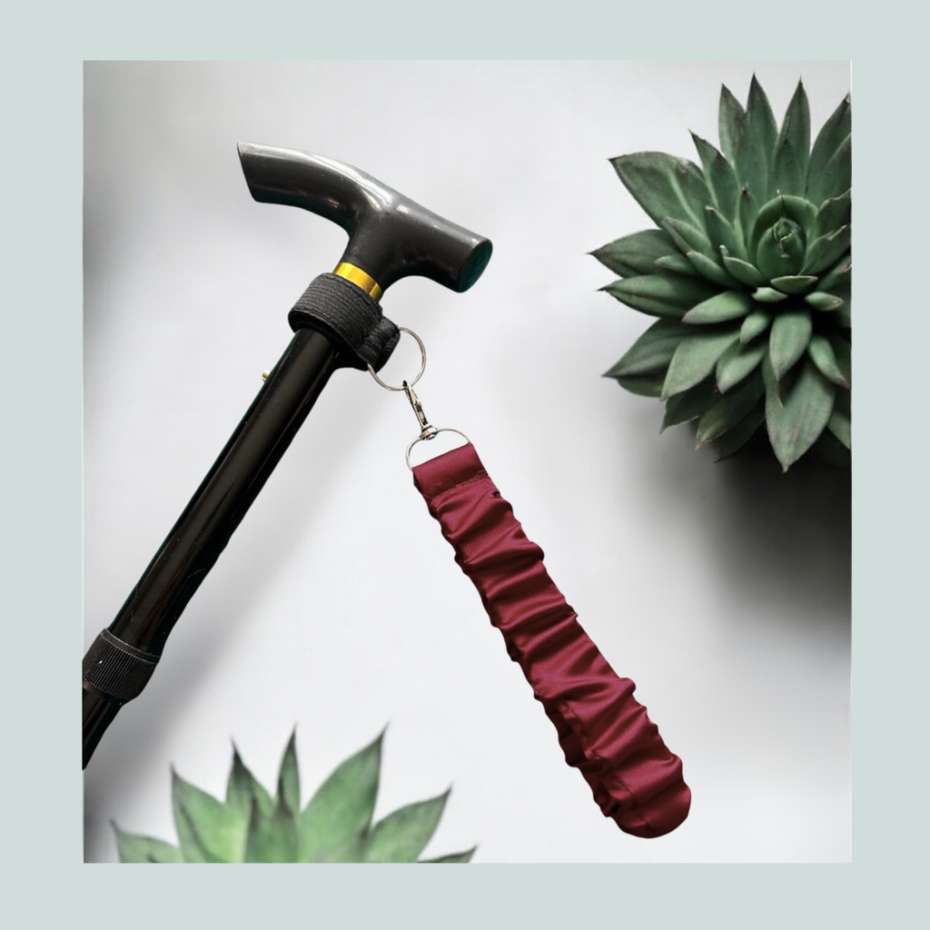 Maroon Satin - Wrist Strap For walking Sticks & Canes