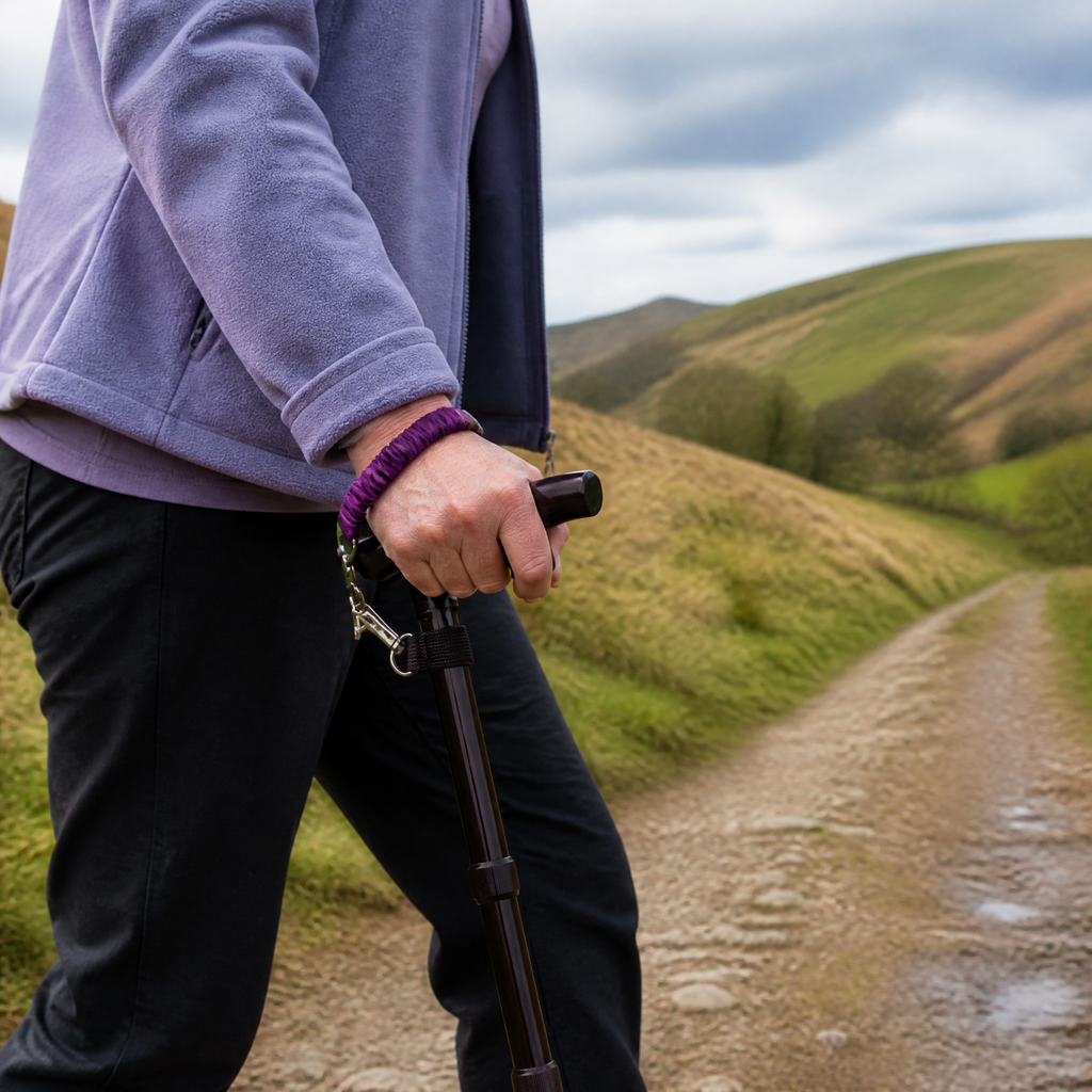 Purple Satin - Wrist Strap For walking Sticks & Canes