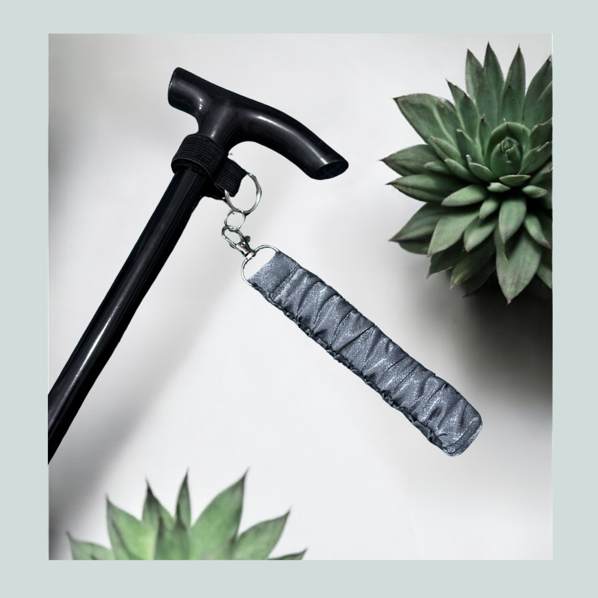 Grey Satin - Wrist Strap For walking Sticks & Canes