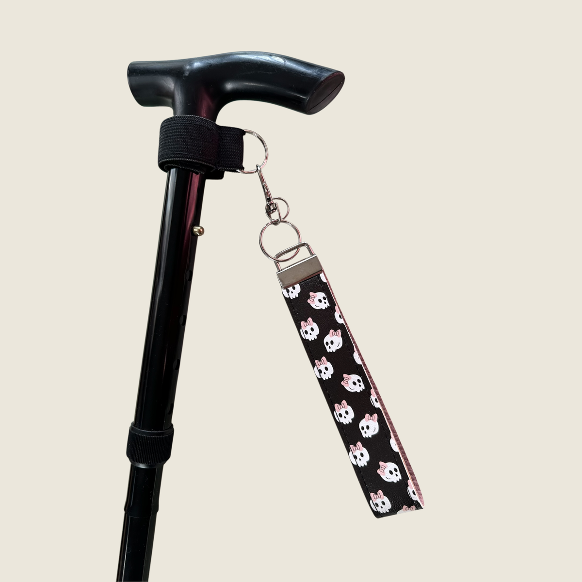 Cute Skulls - Faux Leather Wrist Strap For walking Sticks & Canes