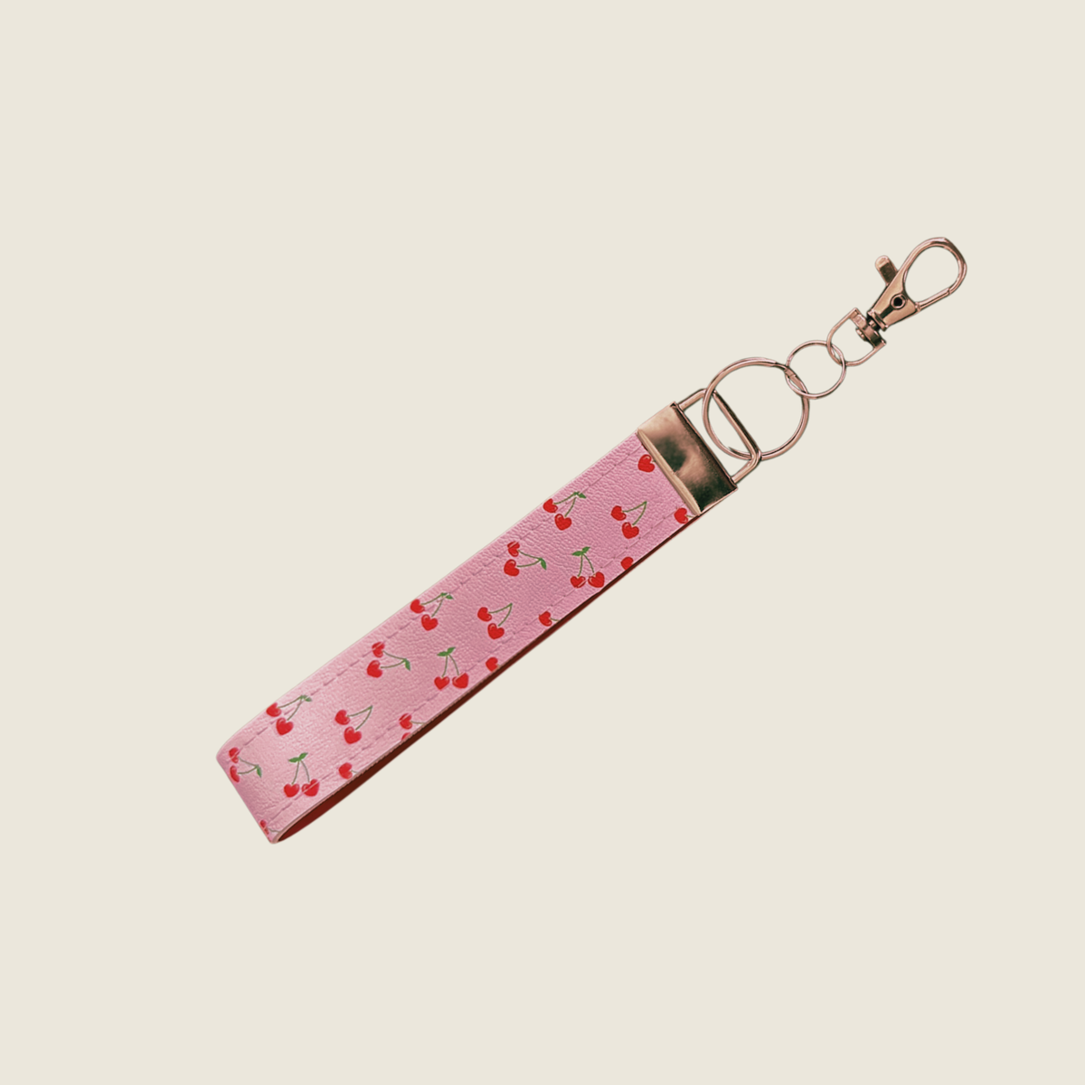 Cherry Hearts - Faux Leather Wrist Strap For walking Sticks & Canes