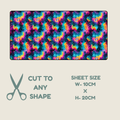 Tubie tape with a seamless repeating pattern of psychedelic tie-dye swirls in neon pink, yellow, orange, blue, and black.