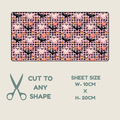 Tubie tape with a repeating ring of bats and ghosts on  pink and black checked background