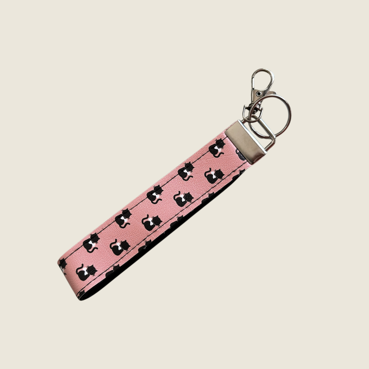 Black Cat - Faux Leather Wrist Strap For walking Sticks & Canes