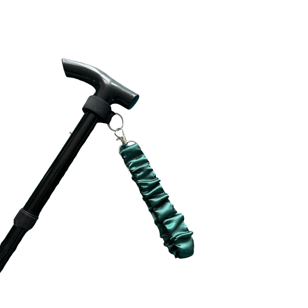 Bottle Green Satin - Wrist Strap For walking Sticks & Canes