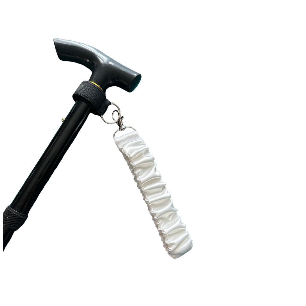 White Satin - Wrist Strap For walking Sticks & Canes
