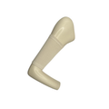 Cotton jersey armband in light stone beige colour. picc line cover is displayed on a mannequin arm. 