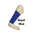 Cotton jersey armband in royal blue colour. picc line cover is displayed on a mannequin arm. the words royal blue to indicate colour
