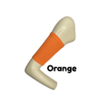 Cotton jersey armband in orange colour. picc line cover is displayed on a mannequin arm. the words orange to indicate colour