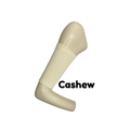 Cotton jersey armband in cashew beige colour. picc line cover is displayed on a mannequin arm. the words cashew to indicate colour