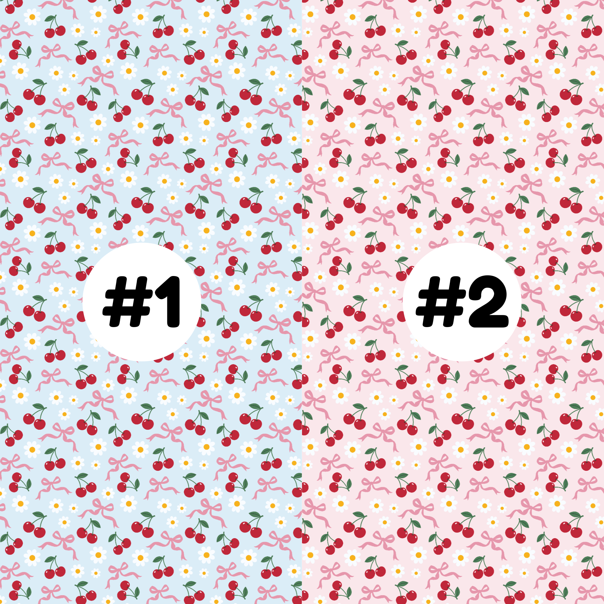 Hypoallergenic Tape-CHERRIES AND BOWS Floral