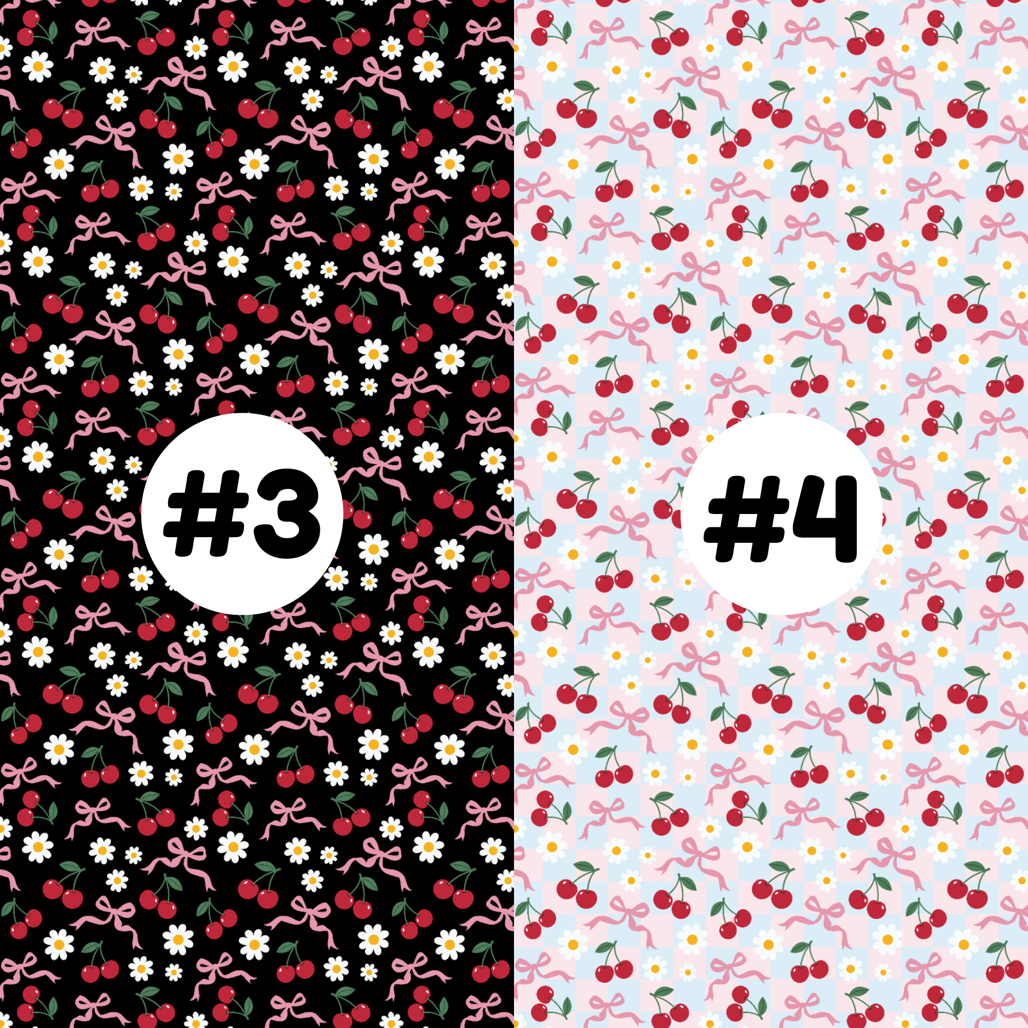 Hypoallergenic Tape-CHERRIES AND BOWS Floral