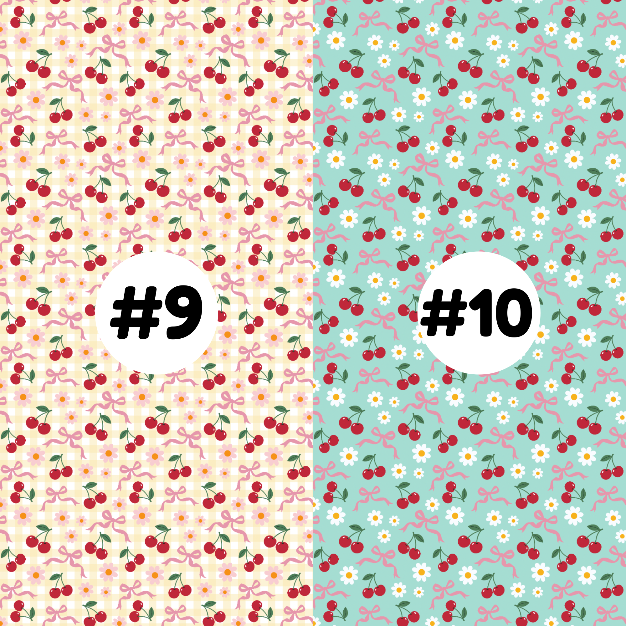 Hypoallergenic Tape-CHERRIES AND BOWS Floral