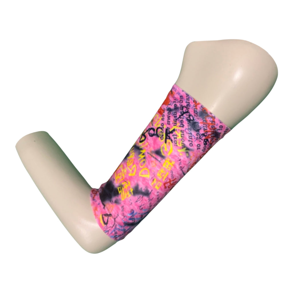 Diabetes CGM-Pink Graffiti Spandex Arm Sleeve.