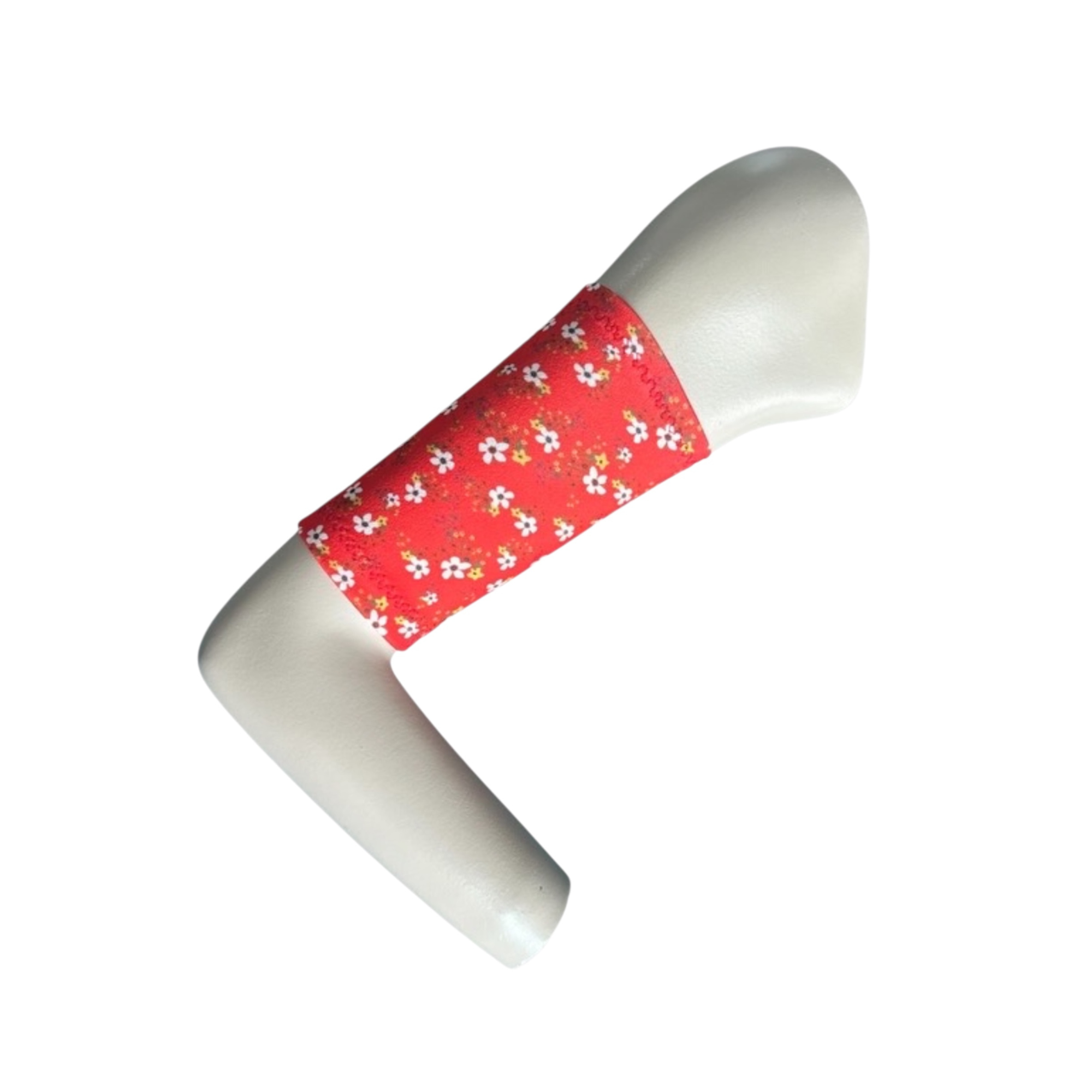 Picc Line Cover-Red Ditsy Floral Scuba Spandex Arm Sleeve