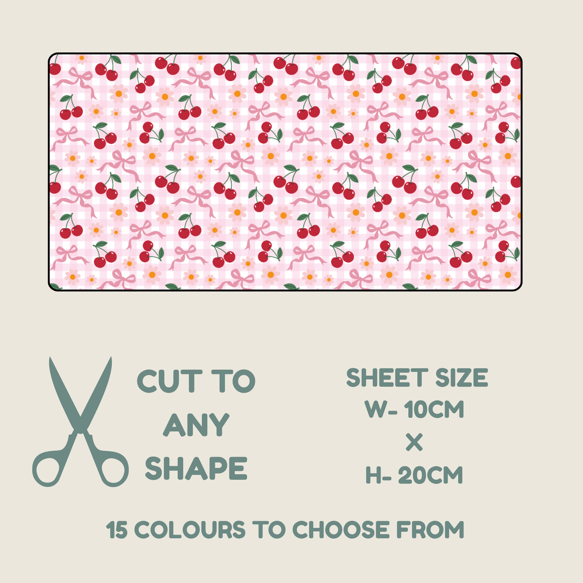 Hypoallergenic Tape-CHERRIES AND BOWS Floral